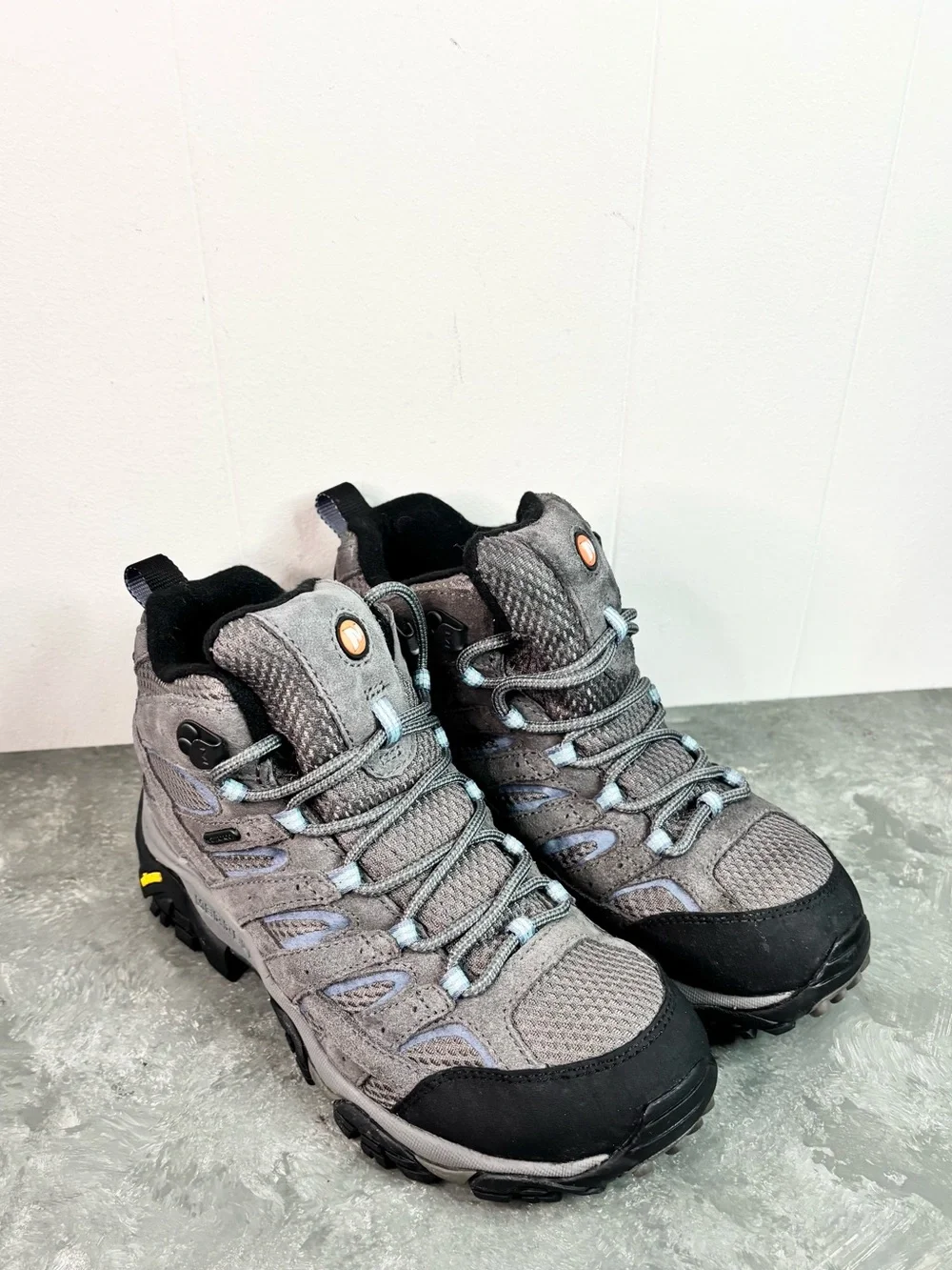 Merrell Women's Moab 3 Mid Waterproof Hiking Boots size 8 grey blue black